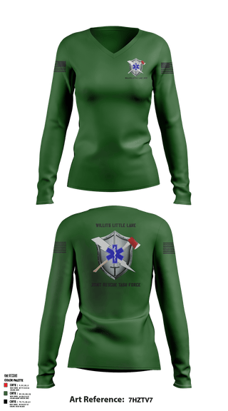 Women's Long Sleeve Vneck Shirt, Willits Little Lake JRTF, Police, Teamtime, Team time, sublimation, custom sports apparel, team uniforms, spirit wear, spiritwear, sports uniforms, custom shirts, team store, custom team store, fundraiser sports, apparel fundraiser