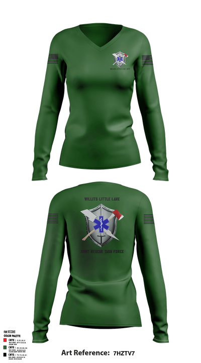 Willits Little Lake Joint Rescue Task Force 48326276 Women's Long Sleeve V-neck Shirt - 3 (1)