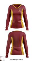 Covington Middle School Cheer 37381303 Women's Long Sleeve V-neck Shirt - 1