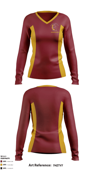 Women's Long Sleeve Vneck Shirt, Covington Middle School Cheer, School Spirit Store, Teamtime, Team time, sublimation, custom sports apparel, team uniforms, spirit wear, spiritwear, sports uniforms, custom shirts, team store, custom team store, fundraiser sports, apparel fundraiser