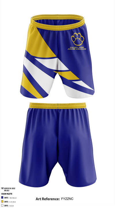 Valley View Junior Cougars 75259460 Athletic Shorts With Pockets - 1