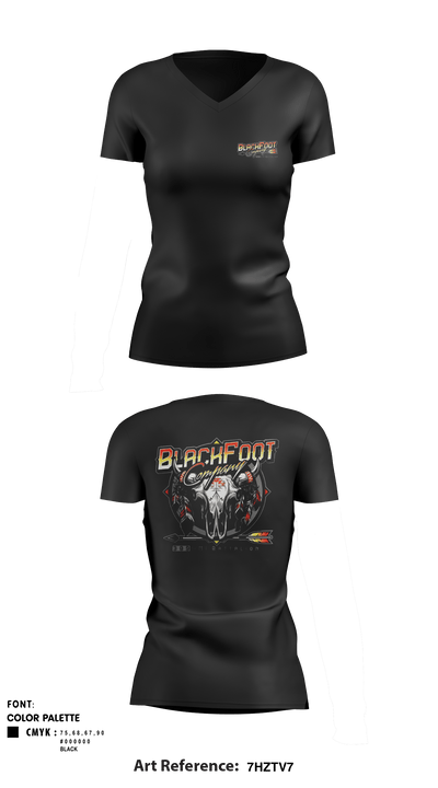 A CO 309th MI BN 40949231 Women's Short Sleeve V-neck Shirt - 1