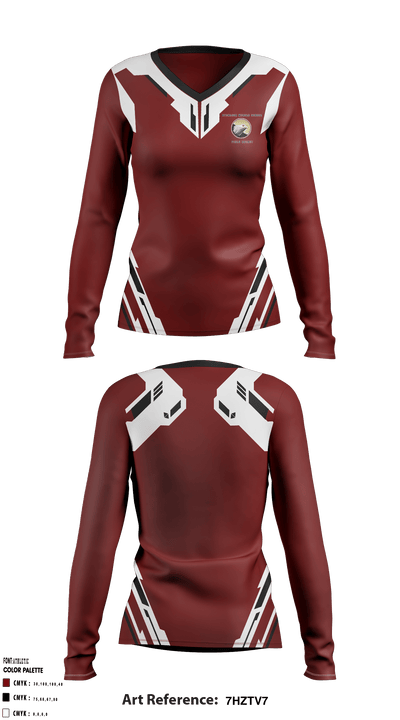 Overlook Middle School 57370045 Women's Long Sleeve V-neck Shirt - 1