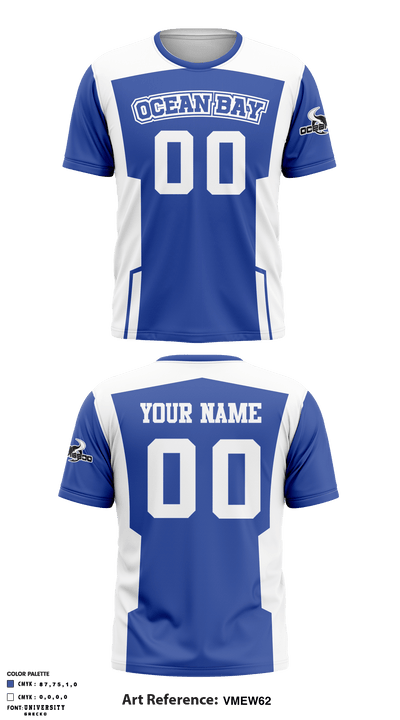 Ocean Bay Middle School Football 5142363 Short Sleeve Performance Shirt - 1