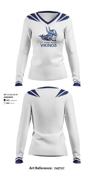 Saint Johns River State College Women's Volleyball 25888628 Women's Long Sleeve V-neck Shirt - 2
