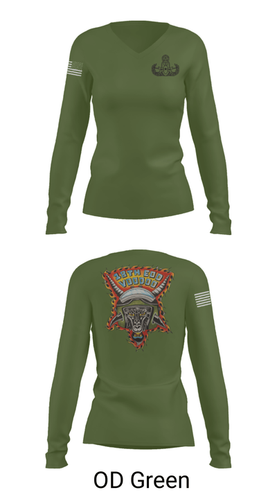 18th Ordnance Company EOD 8486026 Women's Long Sleeve V-neck Shirt - 32