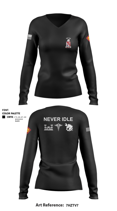 120th Engineers 1318927 Women's Long Sleeve V-neck Shirt - 9