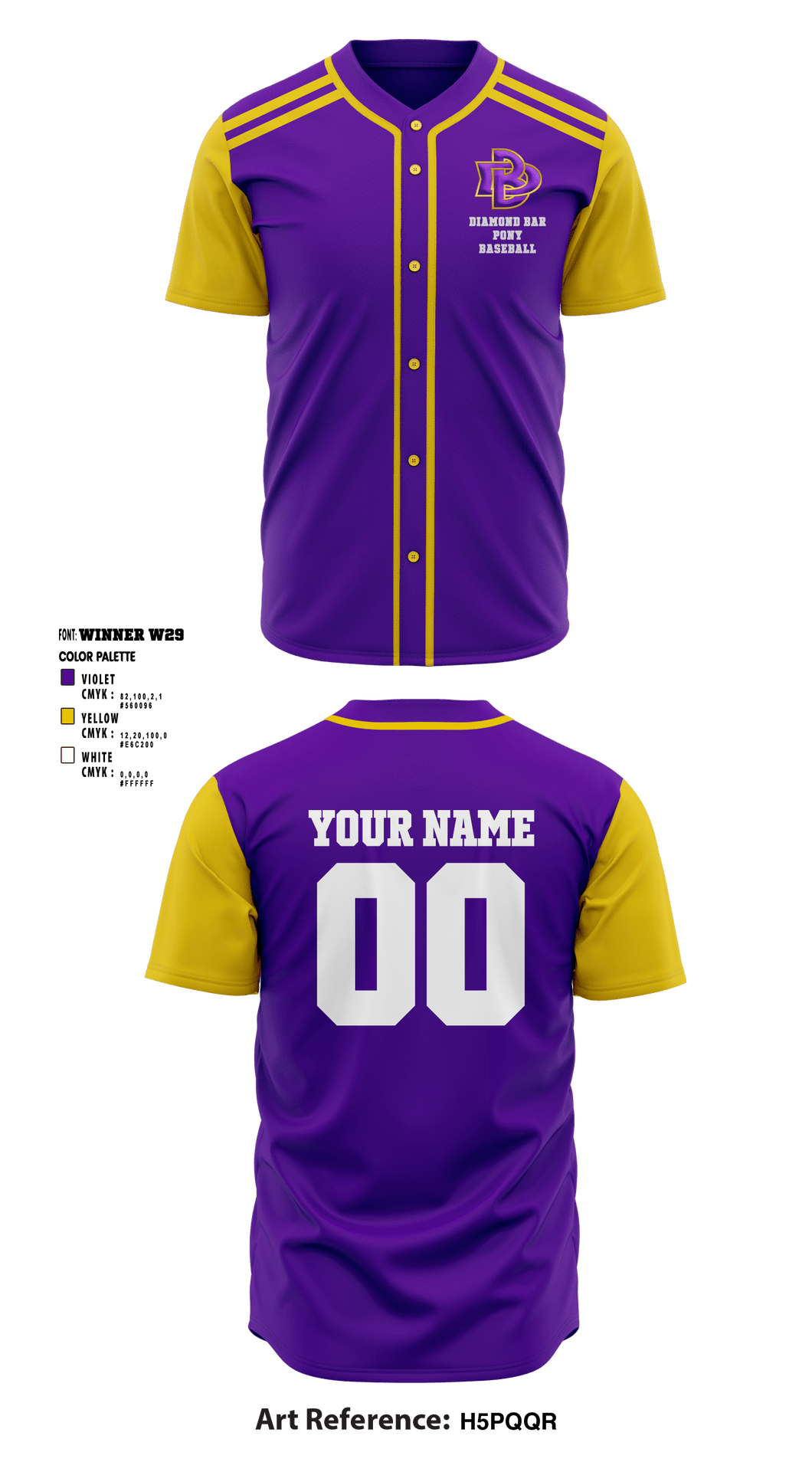 Yellow Diamonds' Baseball Jersey