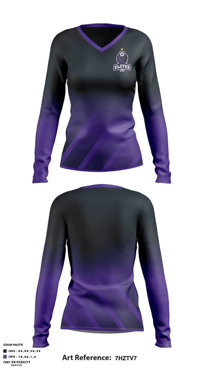 Mile High Elites FC 3524379 Women's Long Sleeve V-neck Shirt - 8