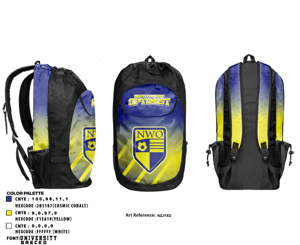 Gear Bag, Northwest Optimist Club of Oklahoma City, Men's Soccer, Teamtime, Team time, sublimation, custom sports apparel, team uniforms, spirit wear, spiritwear, sports uniforms, custom shirts, team store, custom team store, fundraiser sports, apparel fundraiser