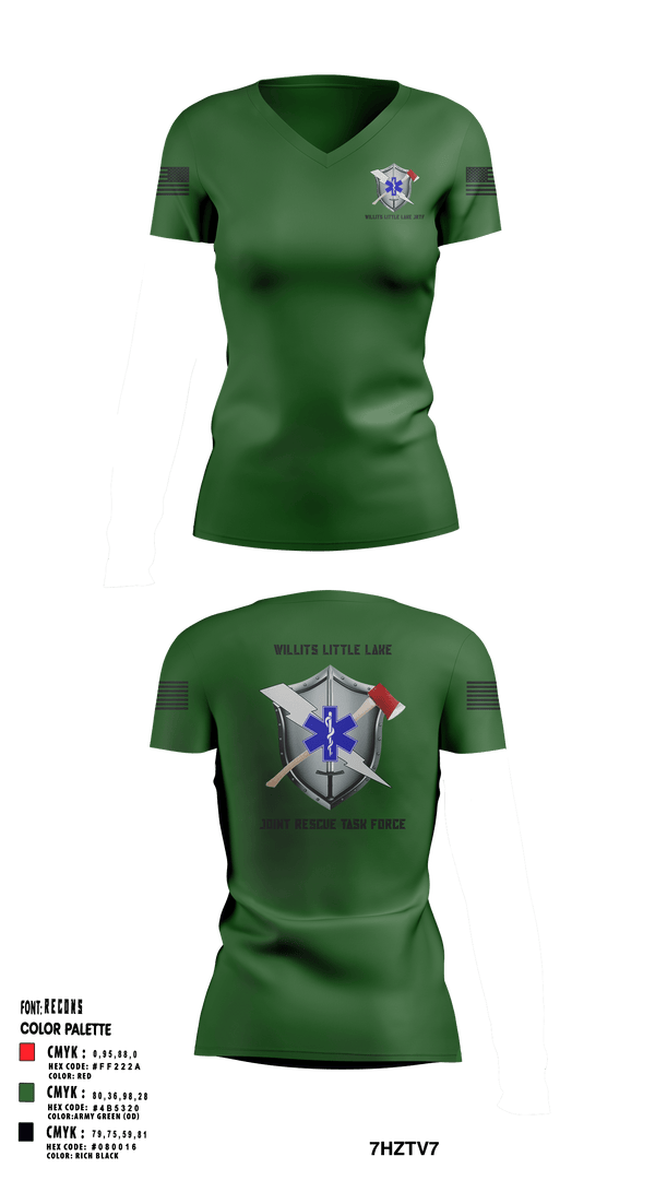 Women's Short Sleeve Vneck Shirt, Willits Little Lake JRTF, Police, Teamtime, Team time, sublimation, custom sports apparel, team uniforms, spirit wear, spiritwear, sports uniforms, custom shirts, team store, custom team store, fundraiser sports, apparel fundraiser
