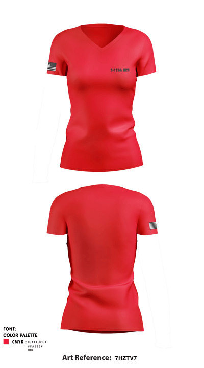2-315th BEB 10765049 Women's Short Sleeve V-neck Shirt - 1