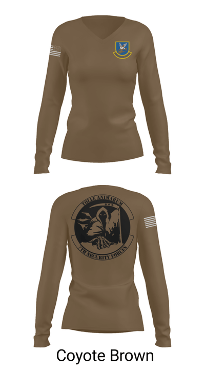 7th Security Forces 36998584 Women's Long Sleeve V-neck Shirt - 36