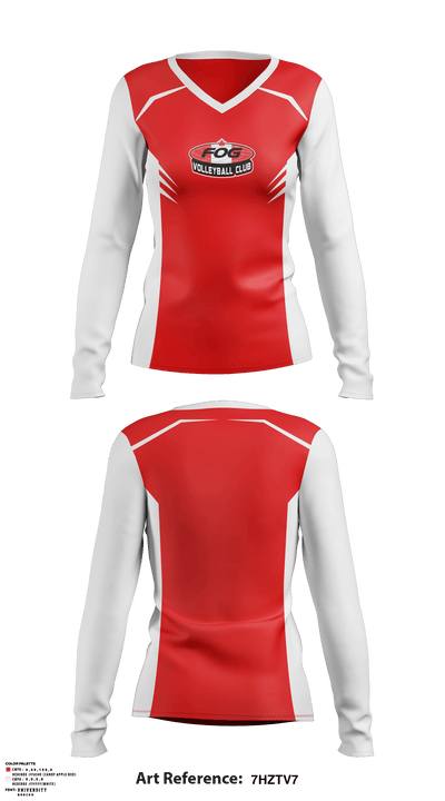 Fog Volleyball Club 51638635 Women's Long Sleeve V-neck Shirt - 3 (1)