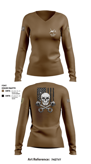 Women's Long Sleeve Vneck Shirt, , National Guard, Teamtime, Team time, sublimation, custom sports apparel, team uniforms, spirit wear, spiritwear, sports uniforms, custom shirts, team store, custom team store, fundraiser sports, apparel fundraiser