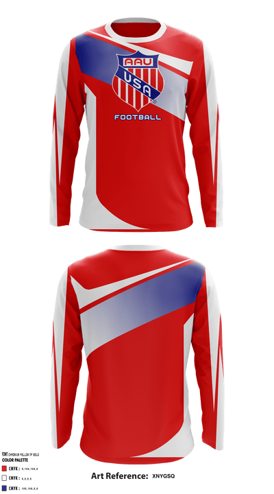 AAU Football 42528964 Long Sleeve Performance Shirt - 1