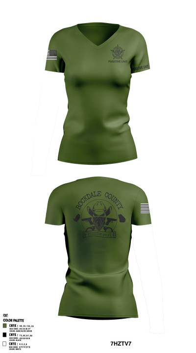 RCSO Fugitive Unit 51311799 Women's Short Sleeve V-neck Shirt - 2