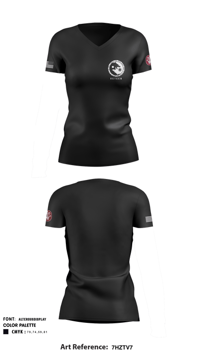 VETCEN 9074135 Women's Short Sleeve V-neck Shirt - 1