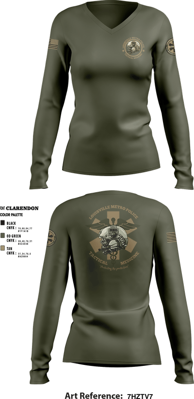 LMPD HSO TACMED 54774213 Women's Long Sleeve V-neck Shirt - 8