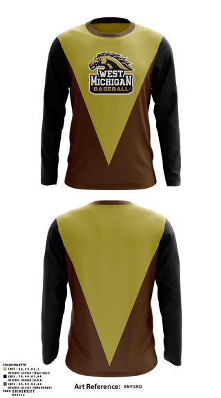 Long Sleeve Performance Shirt, West Michigan Broncos Baseball Club, Baseball, Teamtime, Team time, sublimation, custom sports apparel, team uniforms, spirit wear, spiritwear, sports uniforms, custom shirts, team store, custom team store, fundraiser sports, apparel fundraiser
