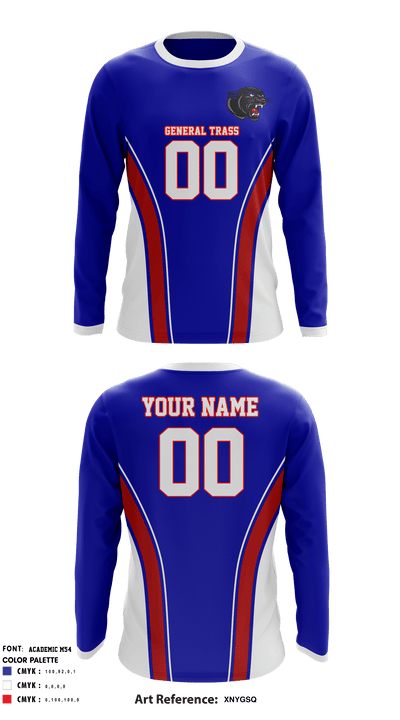 General Trass High School football 93759046 Long Sleeve Performance Shirt - 2