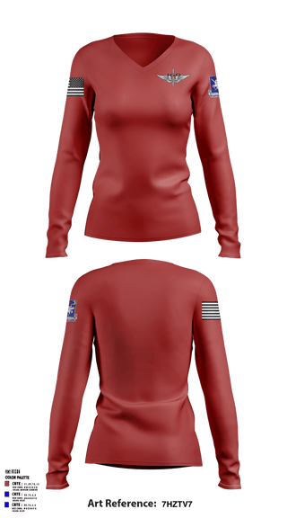 Women's Long Sleeve Vneck Shirt, , Army, Teamtime, Team time, sublimation, custom sports apparel, team uniforms, spirit wear, spiritwear, sports uniforms, custom shirts, team store, custom team store, fundraiser sports, apparel fundraiser