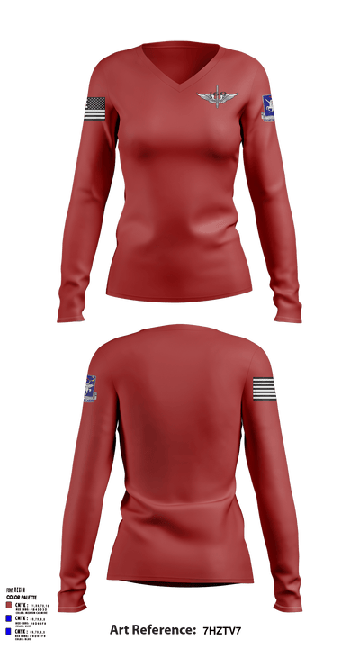 160th 38517703 Women's Long Sleeve V-neck Shirt - 1