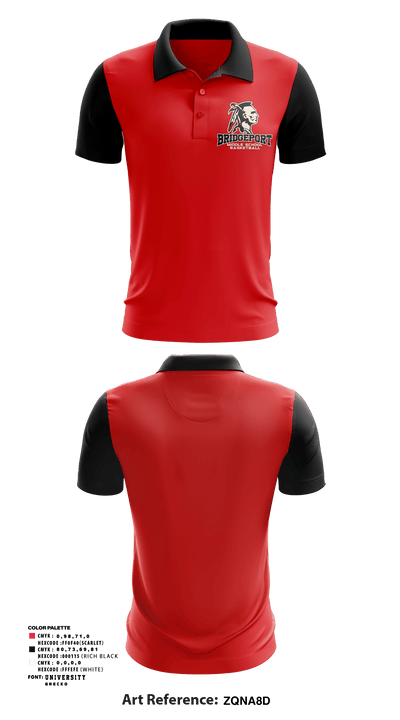 Bridgeport Middle School Basketball 44073552 Short Sleeve Performance Polo - 1