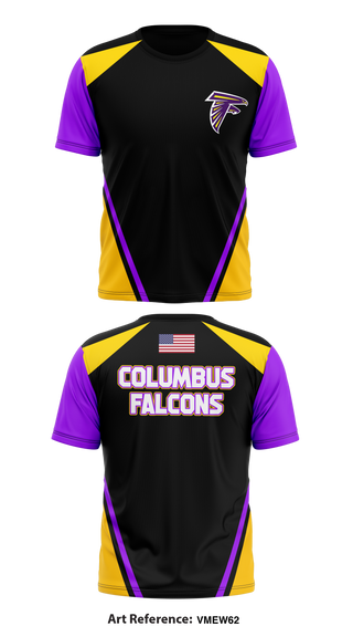 Columbus Falcons 13835773 Short Sleeve Performance Shirt - 1