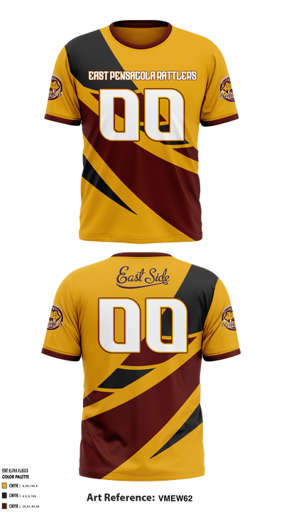 East Pensacola Rattlers 64235752 Short Sleeve Performance Shirt - 1
