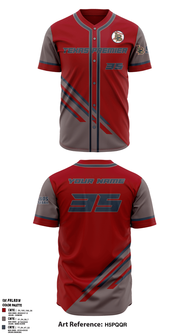 Full Button Baseball Jersey, Texas Premier Baseball, Baseball, Teamtime, Team time, sublimation, custom sports apparel, team uniforms, spirit wear, spiritwear, sports uniforms, custom shirts, team store, custom team store, fundraiser sports, apparel fundraiser