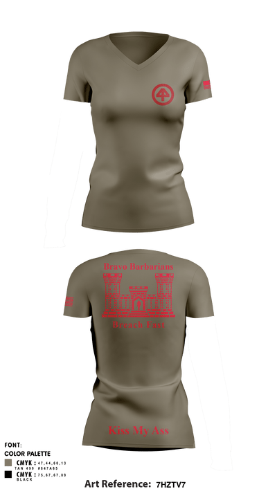 B 104th 82799853 Women's Short Sleeve V-neck Shirt - 9