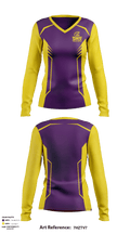 DMS Volleyball 58637394 Women's Long Sleeve V-neck Shirt - 1