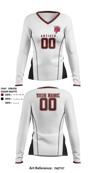 Women's Long Sleeve Vneck Shirt, Antioch Middle School Volleyball, Women's Volleyball, Teamtime, Team time, sublimation, custom sports apparel, team uniforms, spirit wear, spiritwear, sports uniforms, custom shirts, team store, custom team store, fundraiser sports, apparel fundraiser