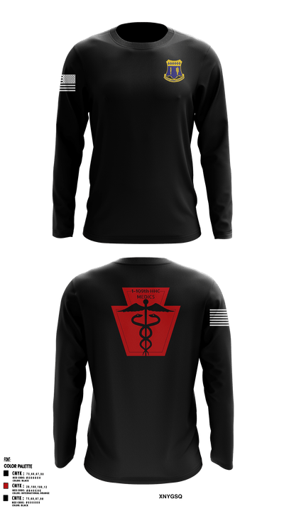 1-109th HHC Medic Platoon 67967720 Long Sleeve Performance Shirt - 2