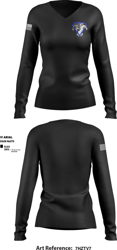 Florence County Detention Center 76601809 Women's Long Sleeve V-neck Shirt - 1