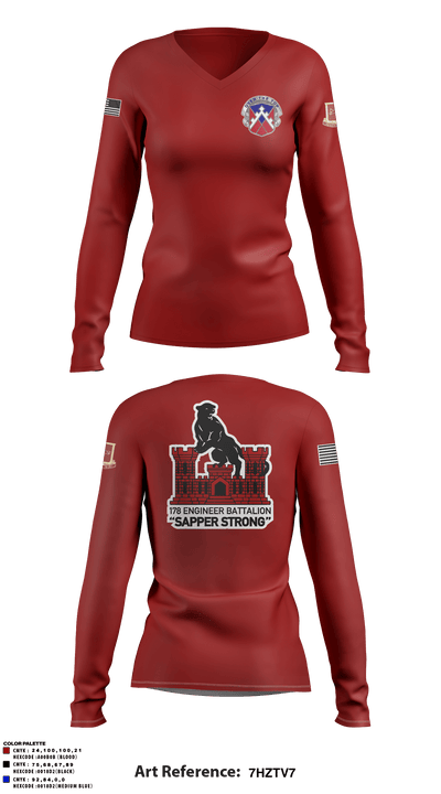 178th EN BN 26721135 Women's Long Sleeve V-neck Shirt - 4