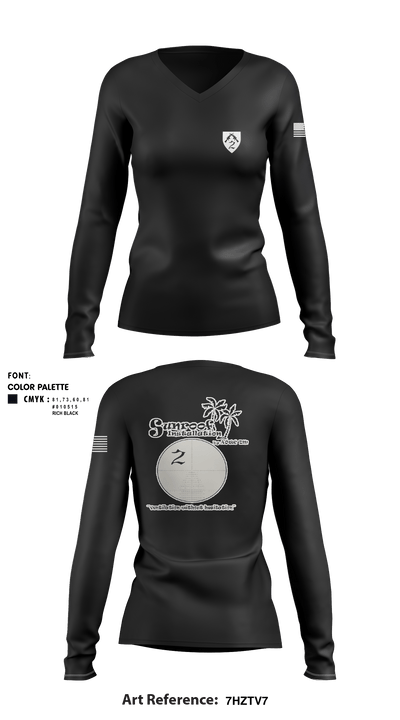 AOWC Unit 2 DM 1150009 Women's Long Sleeve V-neck Shirt - 2