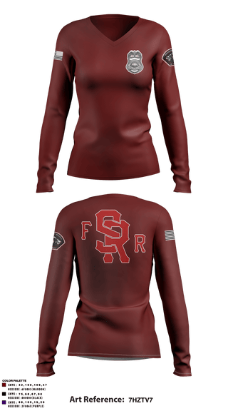 Women's Long Sleeve Vneck Shirt, , Fire Department, Teamtime, Team time, sublimation, custom sports apparel, team uniforms, spirit wear, spiritwear, sports uniforms, custom shirts, team store, custom team store, fundraiser sports, apparel fundraiser