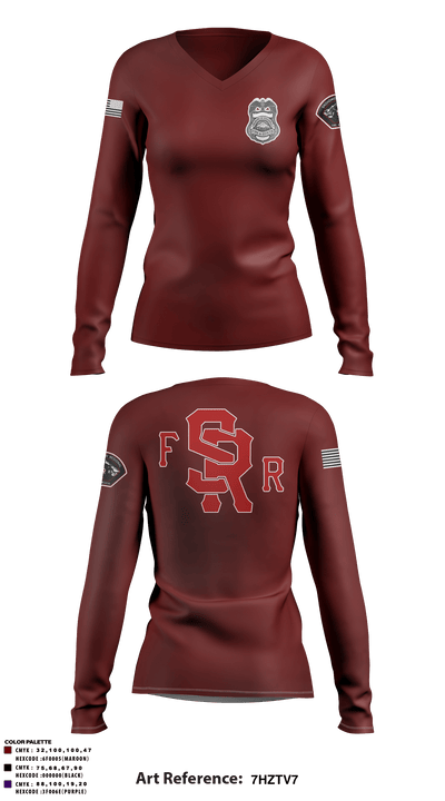 71st Battalion 72308651 Women's Long Sleeve V-neck Shirt - 1