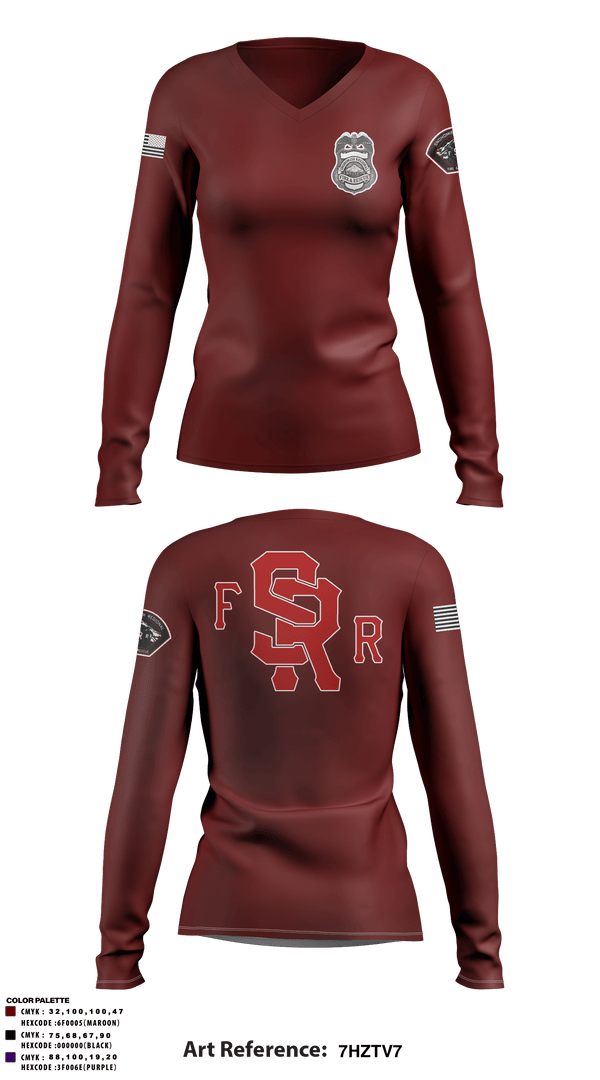 Women's Long Sleeve Vneck Shirt, , Fire Department, Teamtime, Team time, sublimation, custom sports apparel, team uniforms, spirit wear, spiritwear, sports uniforms, custom shirts, team store, custom team store, fundraiser sports, apparel fundraiser