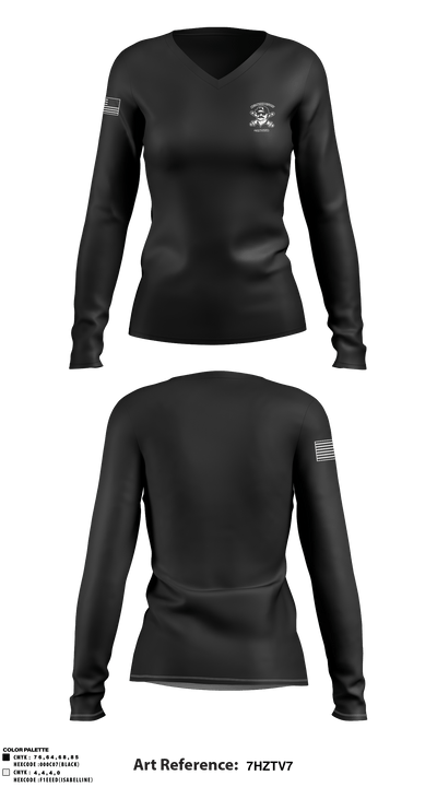 HHB 2-319 AFAR 41967314 Women's Long Sleeve V-neck Shirt - 1