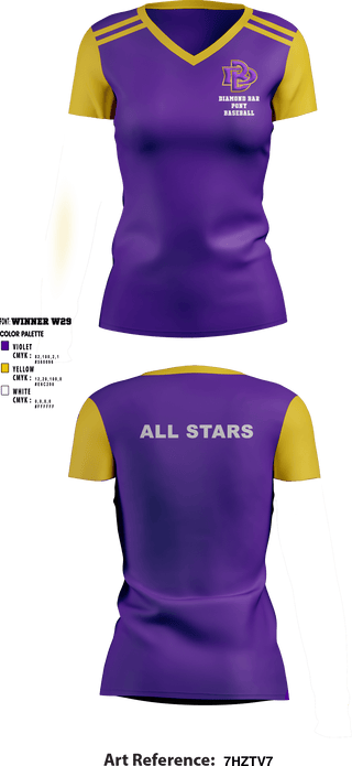 Women's Short Sleeve Vneck Shirt, Diamond Bar Pony Baseball, Baseball, Teamtime, Team time, sublimation, custom sports apparel, team uniforms, spirit wear, spiritwear, sports uniforms, custom shirts, team store, custom team store, fundraiser sports, apparel fundraiser