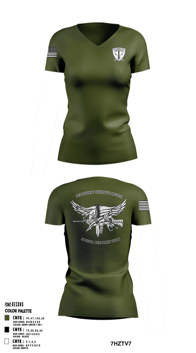 LCSO Special Response Team 90954535 Women's Short Sleeve V-neck Shirt - 1
