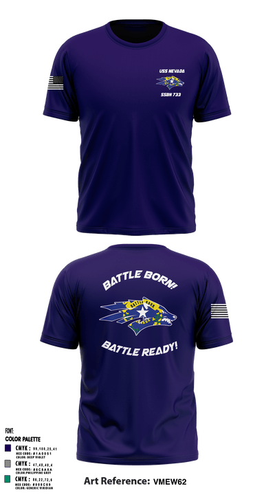 USS NEVADA SSBN 733 65073503 Short Sleeve Performance Shirt - 2