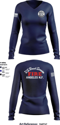 Chilao fire camp 73370609 Women's Long Sleeve V-neck Shirt - 2
