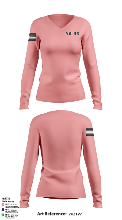 VR 46 873660 Women's Long Sleeve V-neck Shirt - 1