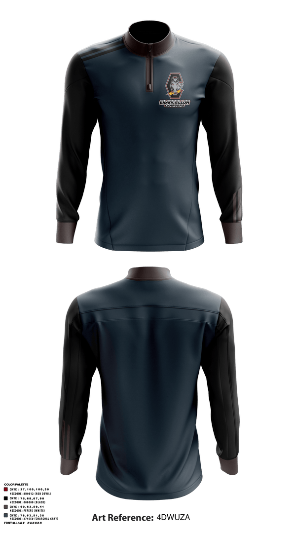 Quarter Zip Jacket, Chancellor Chargers, Wrestling, Teamtime, Team time, sublimation, custom sports apparel, team uniforms, spirit wear, spiritwear, sports uniforms, custom shirts, team store, custom team store, fundraiser sports, apparel fundraiser