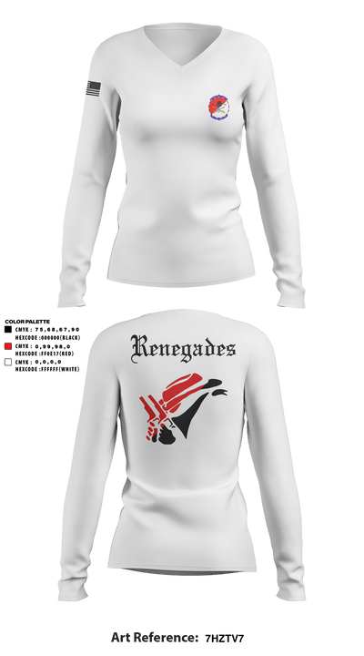 Alpha Troop 2-6 Cav Renegades 60114489 Women's Long Sleeve V-neck Shirt - 3