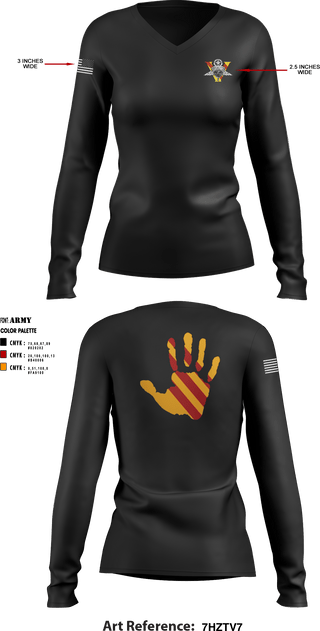 Women's Long Sleeve Vneck Shirt, , Army, Teamtime, Team time, sublimation, custom sports apparel, team uniforms, spirit wear, spiritwear, sports uniforms, custom shirts, team store, custom team store, fundraiser sports, apparel fundraiser